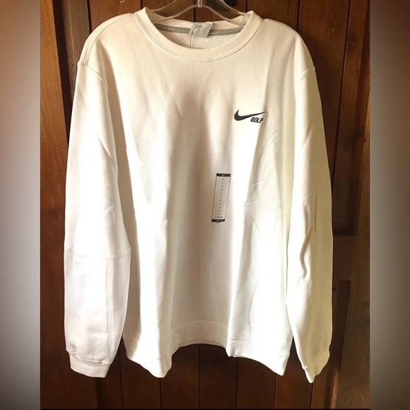 Nike Other - NWT Nike Golf Club Fleece Crewneck Solid White Sweatshirt Men’s Size Large